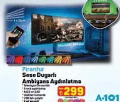 PİRANHA SESE DUYARLI AMBİYANS AYDINLATMA PİRANHA SESE DUYARLI AMBİYANS AYDINLATMA